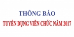 Thông báo tuyển dụng viên chức và chỉ tiêu năm 2017